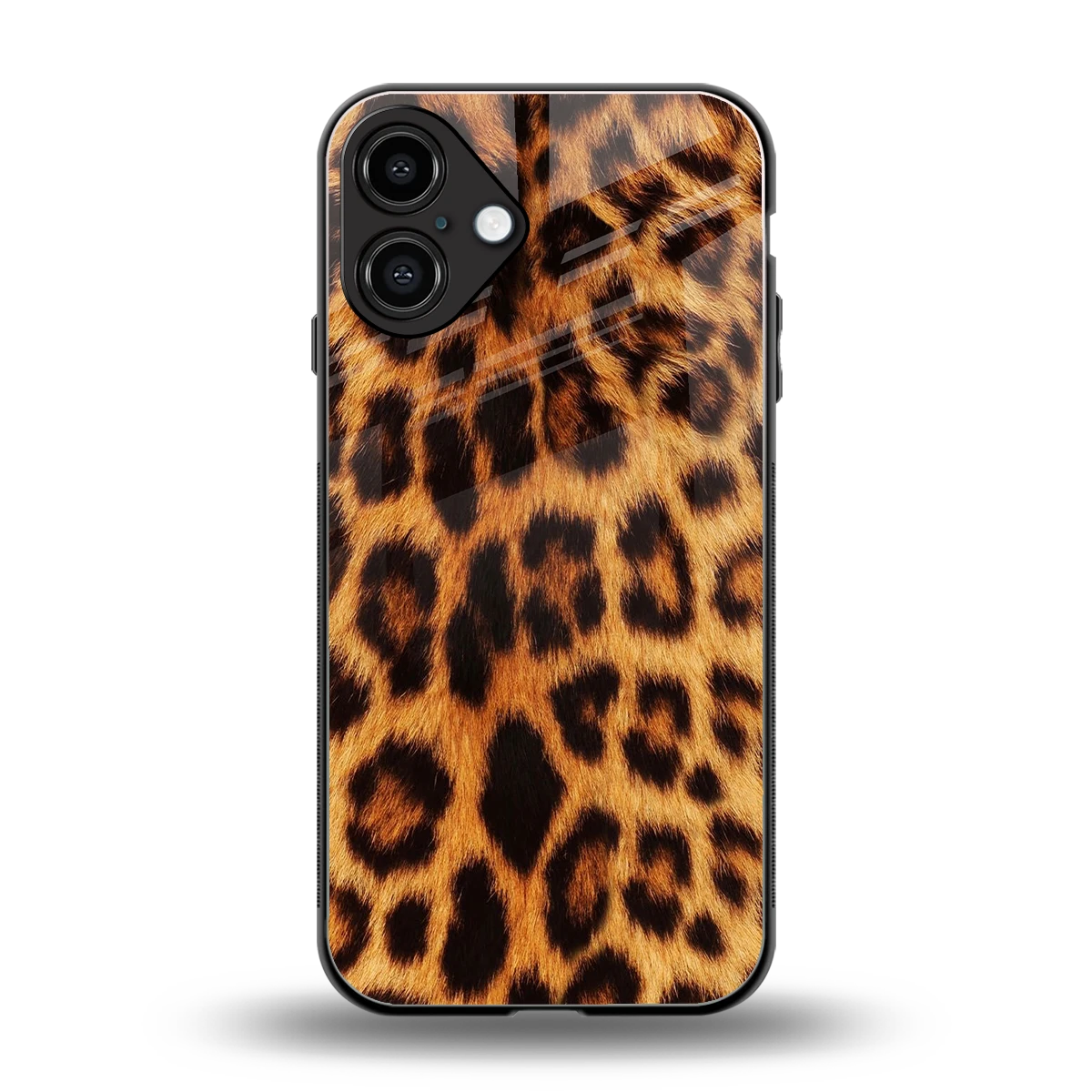 Cheetah Fur back phone cover | glass case for iphone 16 plus