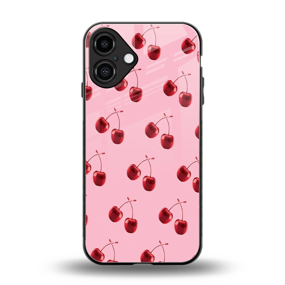 Cherries back phone cover | glass case for iphone 16 plus