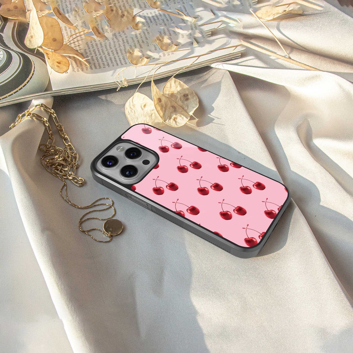 Cherries Phone Case for Iphone 16 | Glass Case