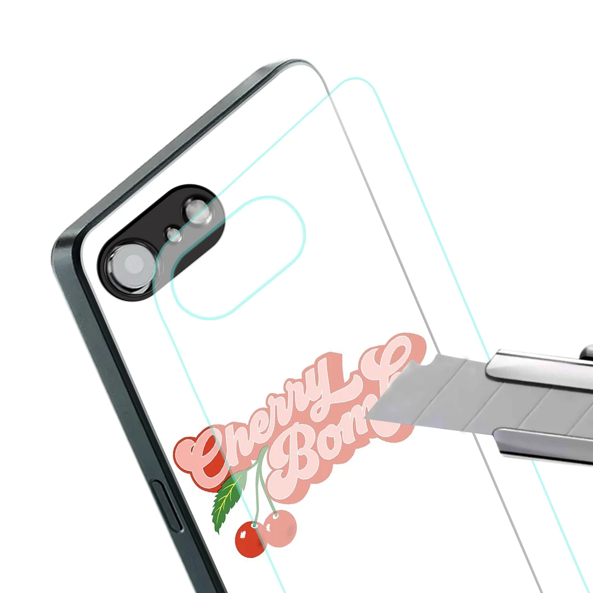 Cherry Bomb stylish phone case for iphone 16e | glossy glass and slim fit