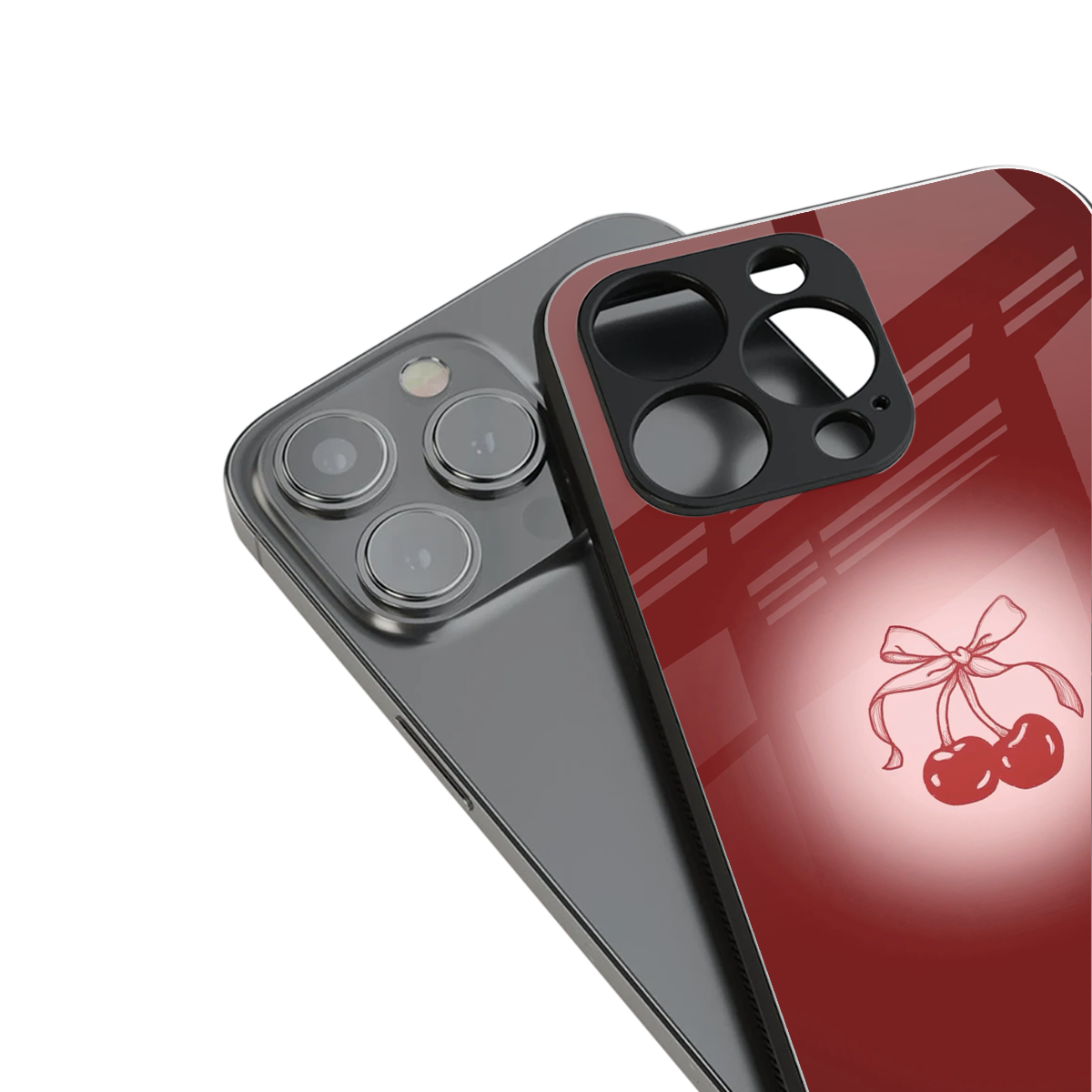 Cherry Bow Phone Case for Iphone 16 | Glass Case