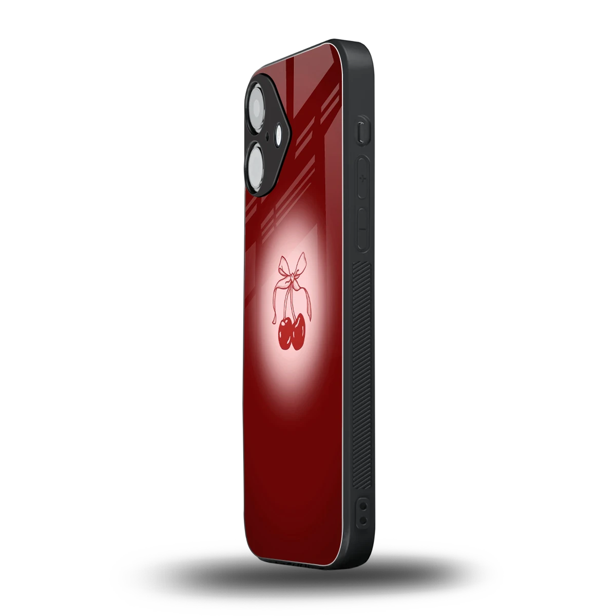 Cherry Bow iPhone 16 mobile cover | shockproof glass phone case