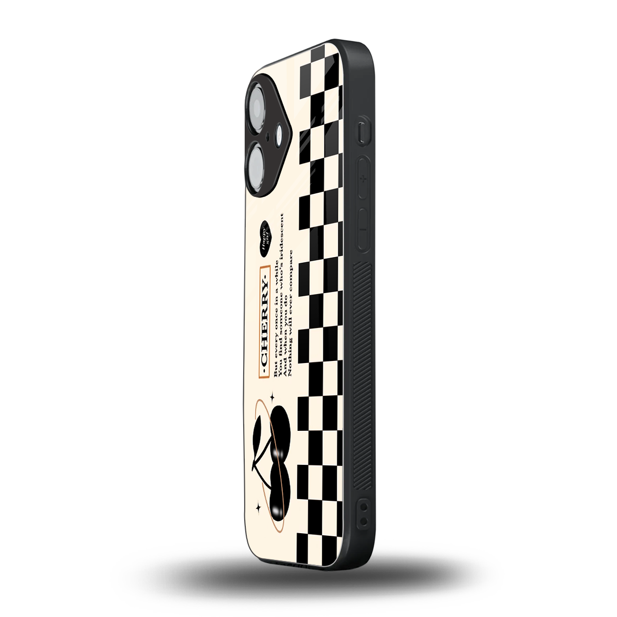 Cherry Checkered Phone Case for Iphone 16 | Glass Case
