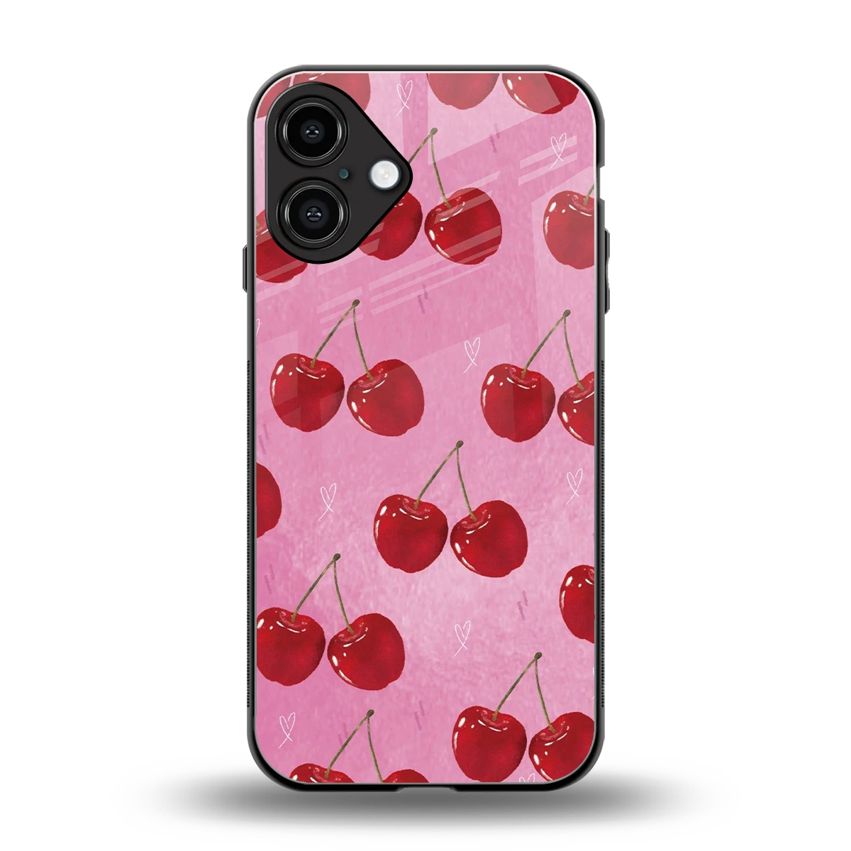 Cherrylicious back phone cover | glass case for iphone 16 plus