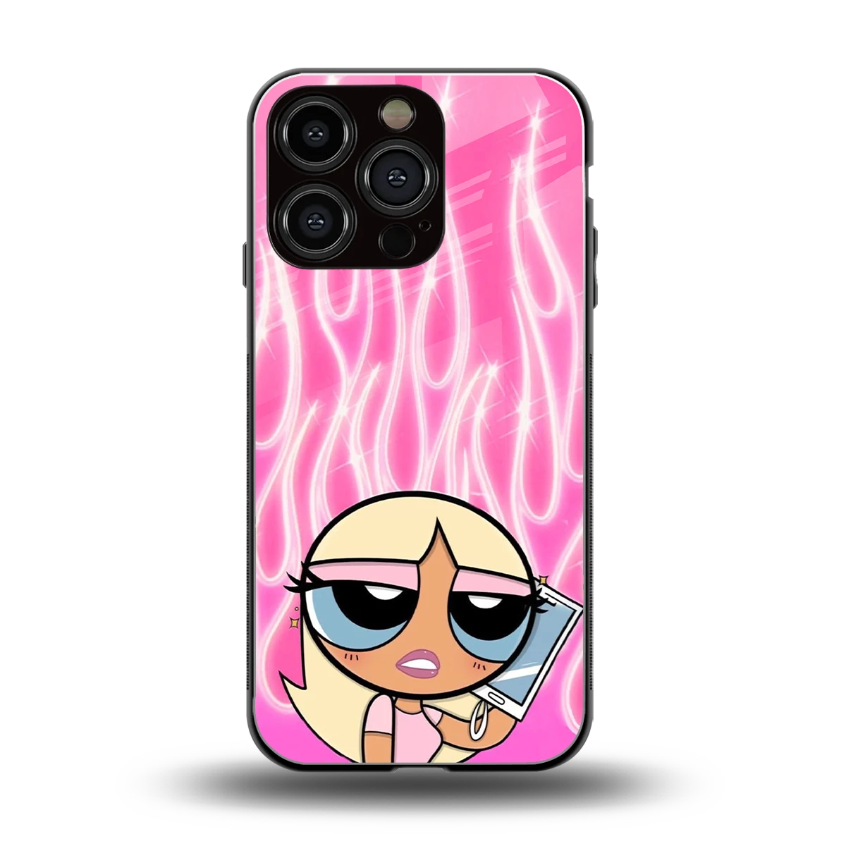 Chic Blaze back phone cover | glass case for iphone 16 pro