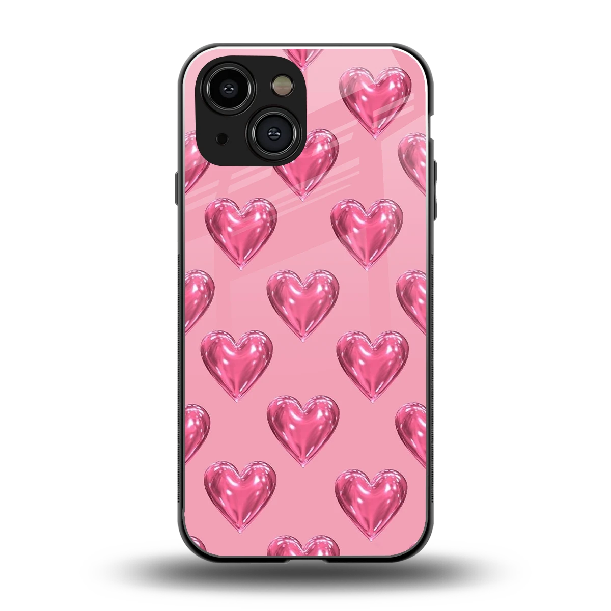 Chrome Blush back phone cover | glass case for iphone 13 mini
