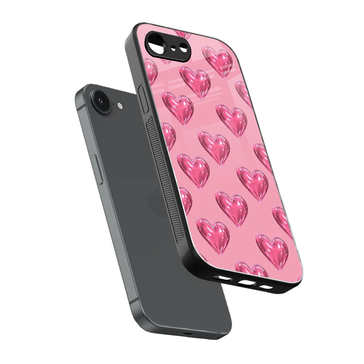 Chrome Blush sleek iphone 16e cover with tempered glass back and TPU edges
