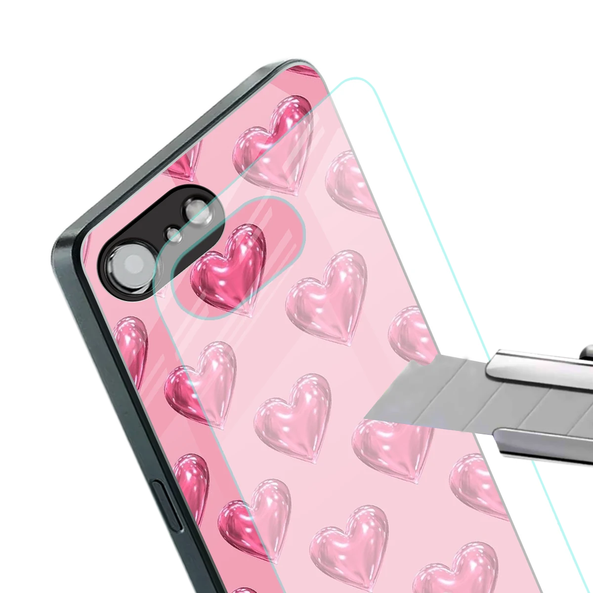Chrome Blush stylish phone case for iphone 16e | glossy glass and slim fit