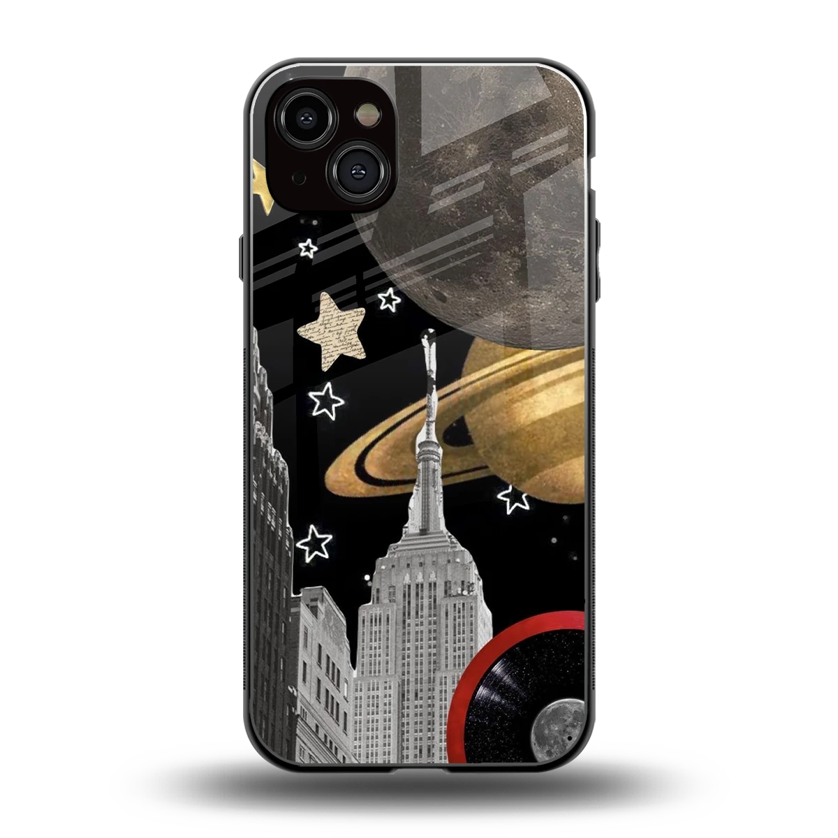 City Cosmos back phone cover | glass case for iphone 14 plus