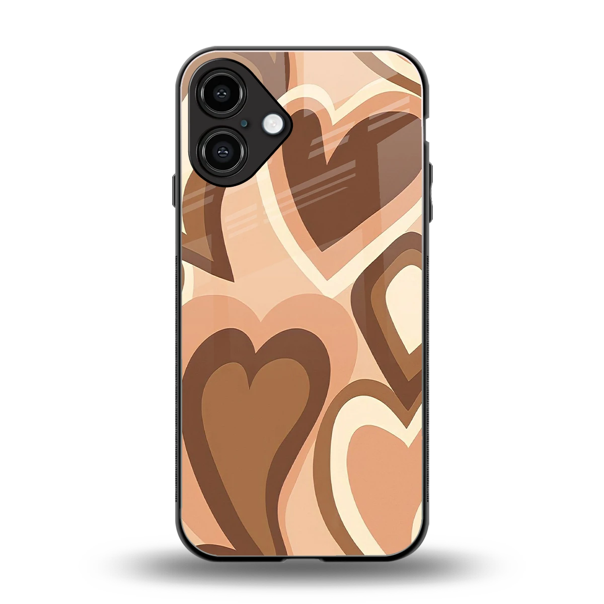 Cocoa Heartbeat back phone cover | glass case for iphone 16 plus