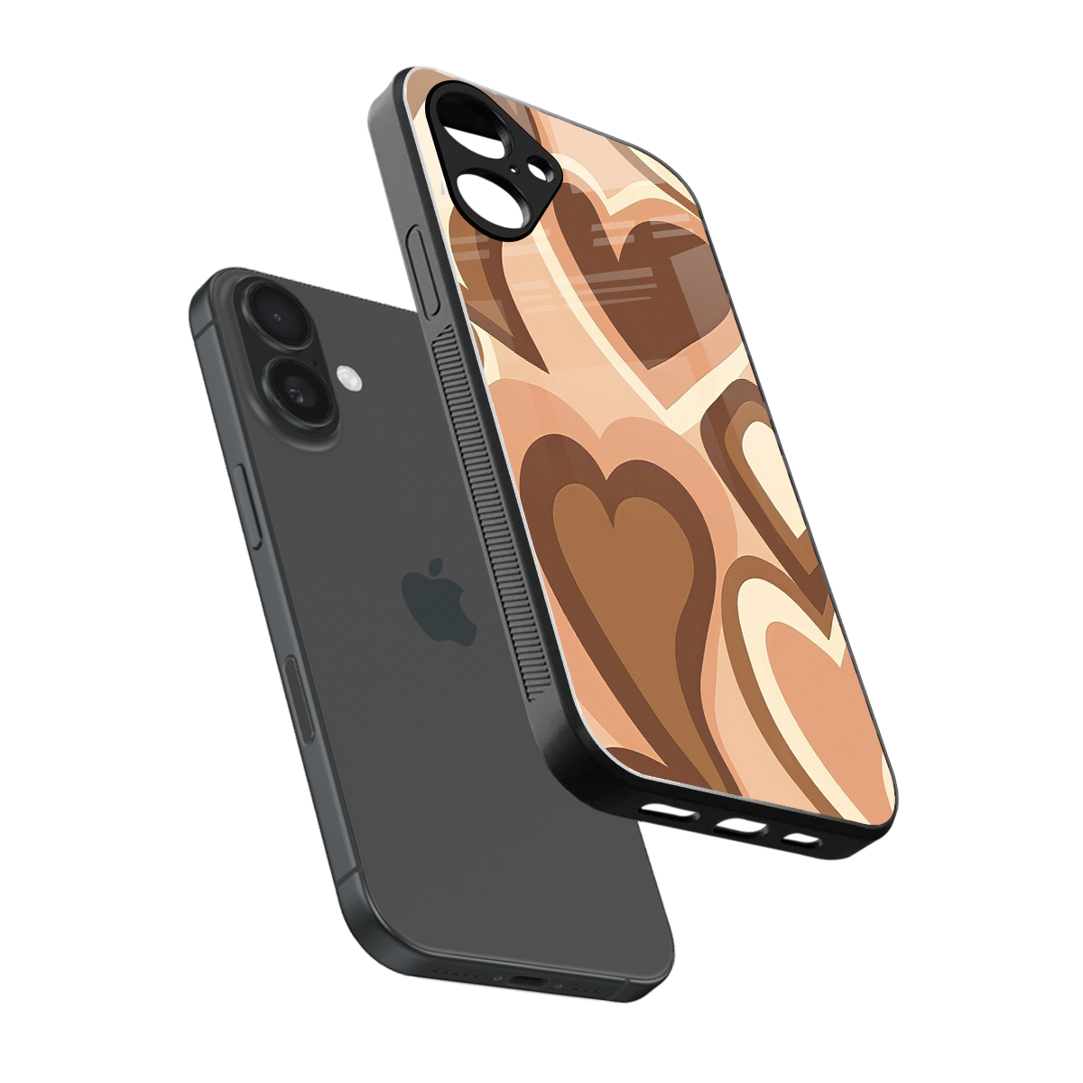 Cocoa Heartbeat Phone Case for Iphone 16 | Glass Case