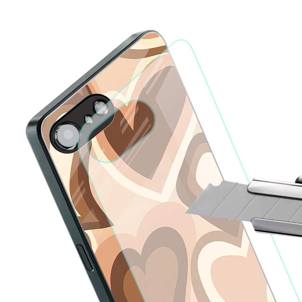 Cocoa Heartbeat stylish phone case for iphone 16e | glossy glass and slim fit