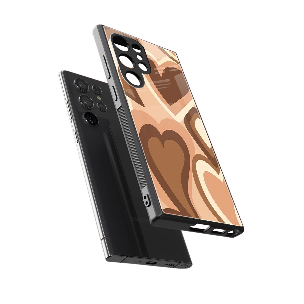 Cocoa Heartbeat sleek samsung galaxy s24 ultra cover with tempered glass back and TPU edges