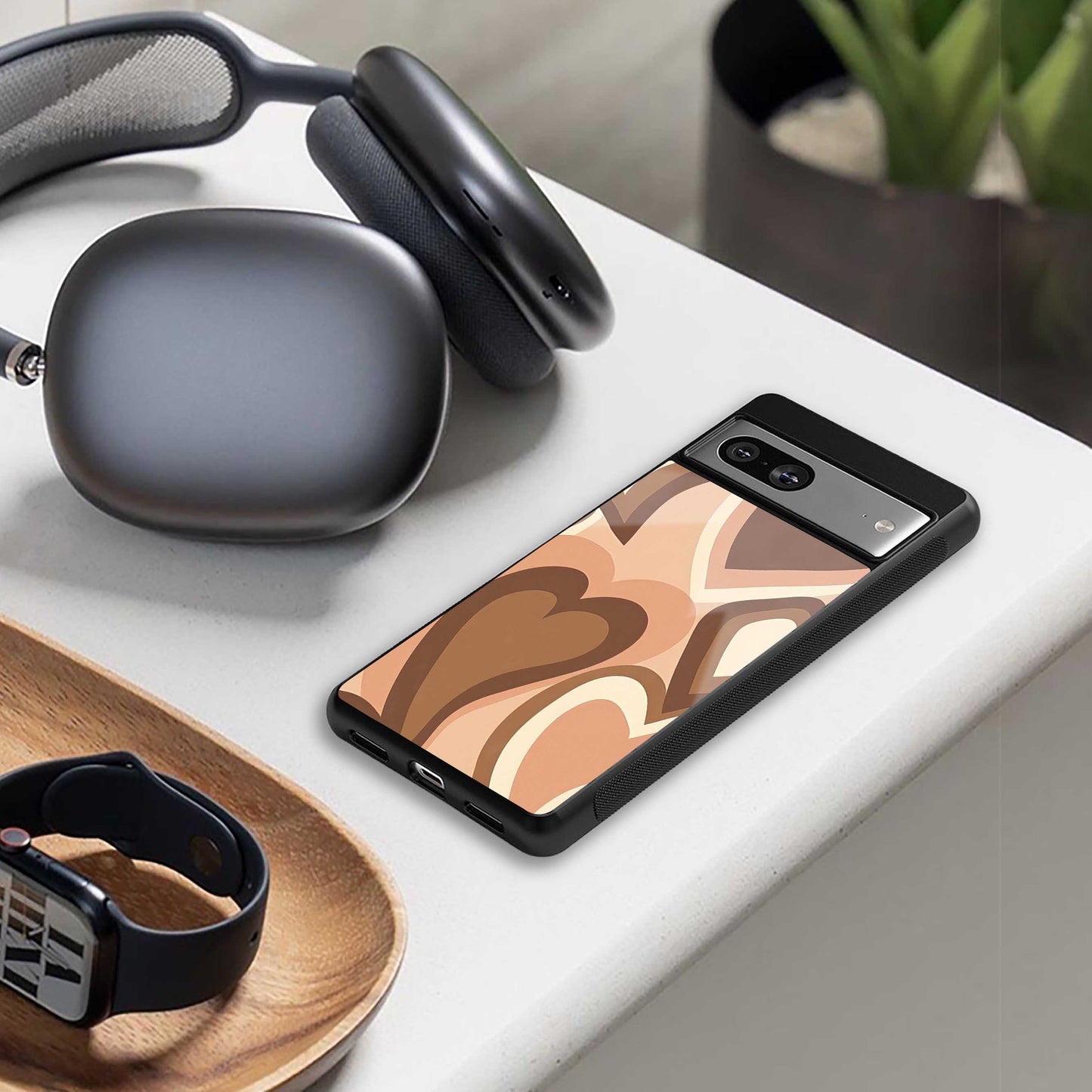 Cocoa Heartbeat Phone Case for Iphone 16 | Glass Case