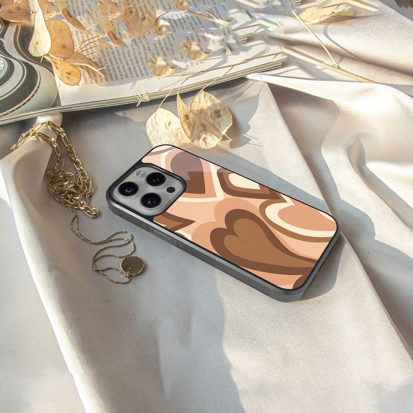Cocoa Heartbeat Phone Case for Iphone 16 | Glass Case