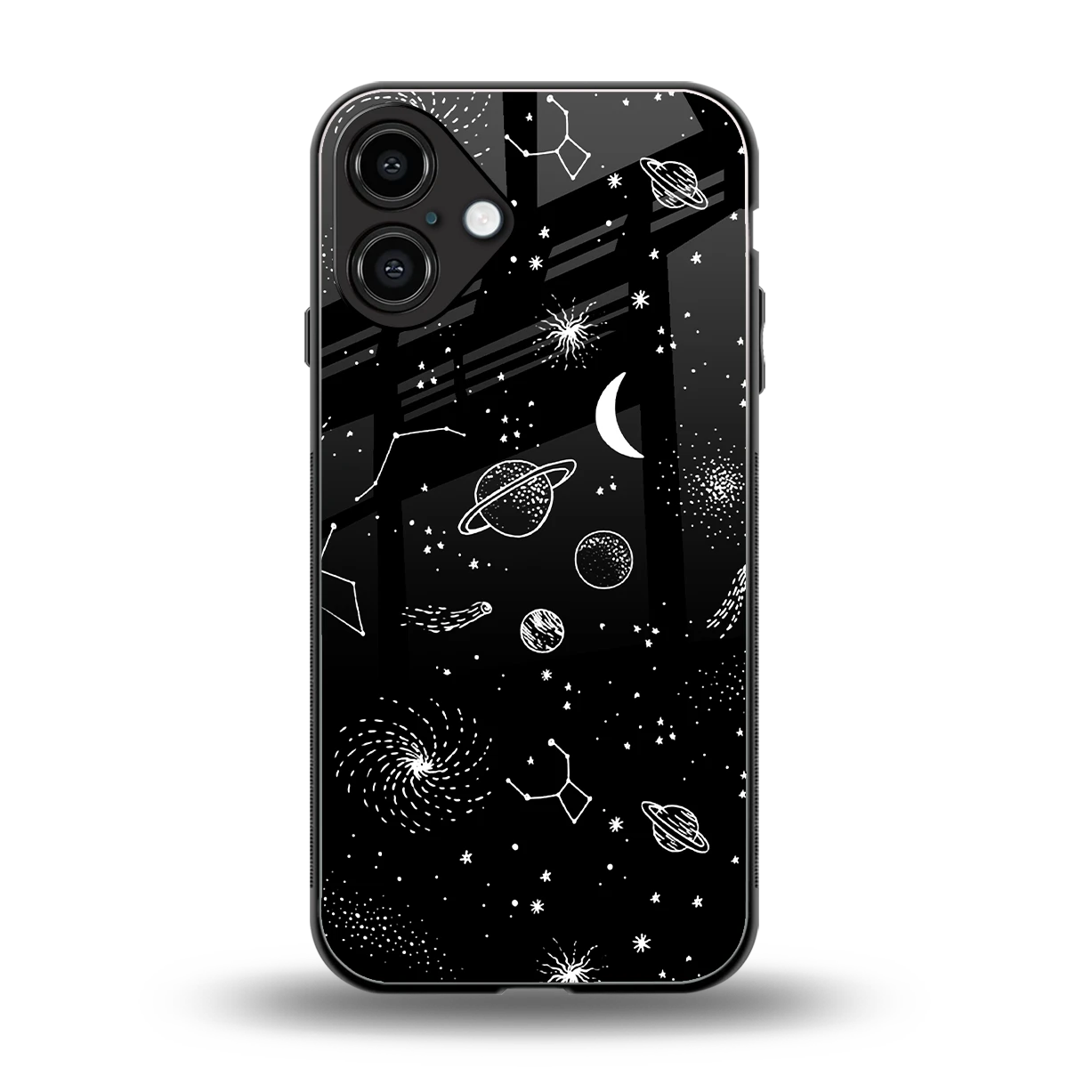Cosmic Dreams back phone cover | glass case for iphone 16 plus