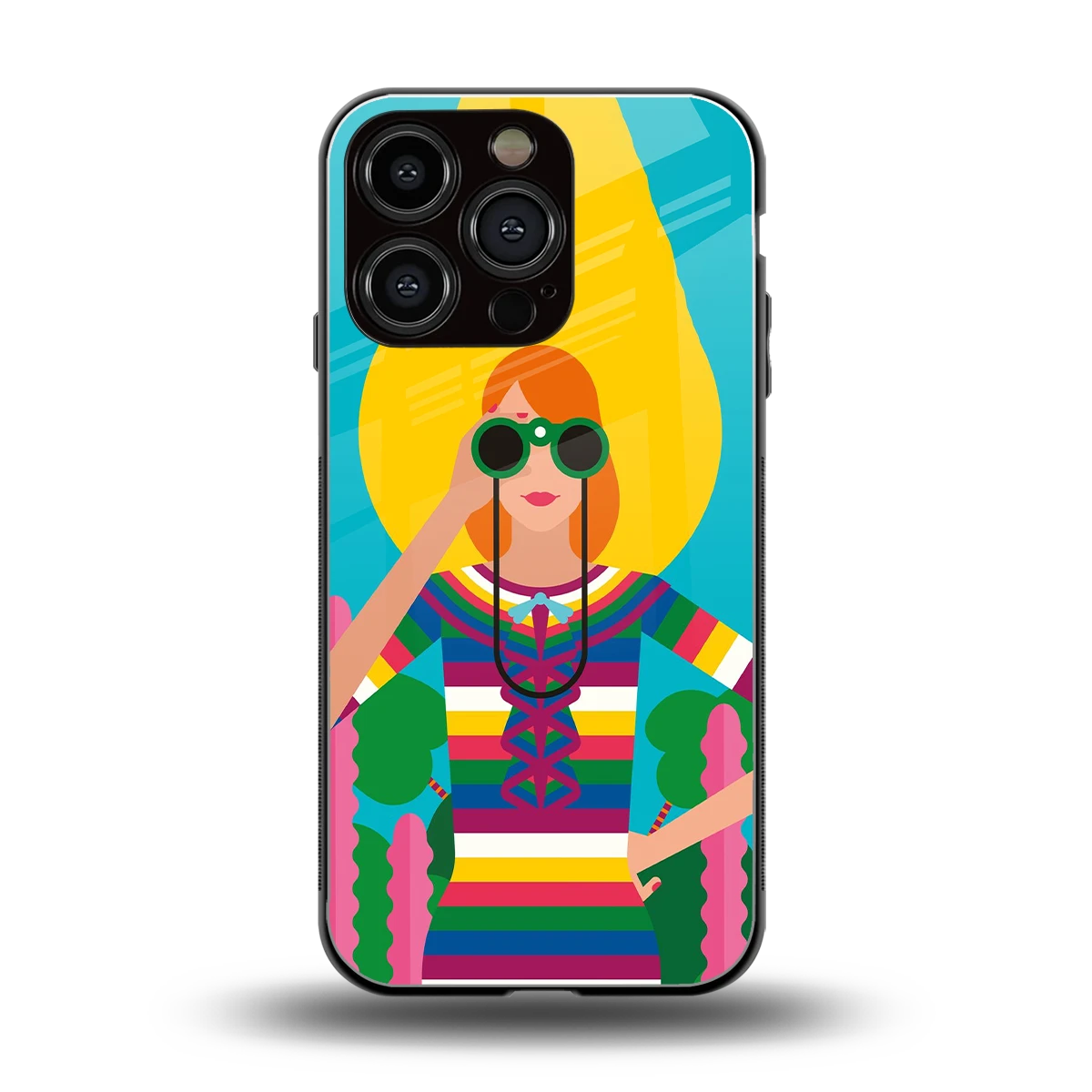 Cosmic Explorer back phone cover | glass case for iphone 16 pro