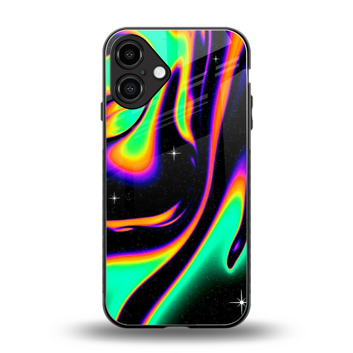 Cosmic Mirage back phone cover | glass case for iphone 16 plus