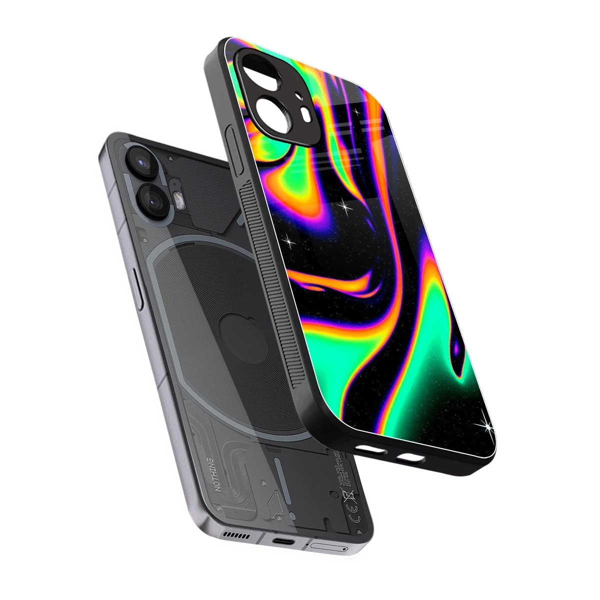 Cosmic Mirage sleek nothing phone 2 cover with tempered glass back and TPU edges
