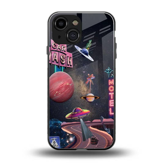 Cosmic Path back phone cover | glass case for iphone 13 mini