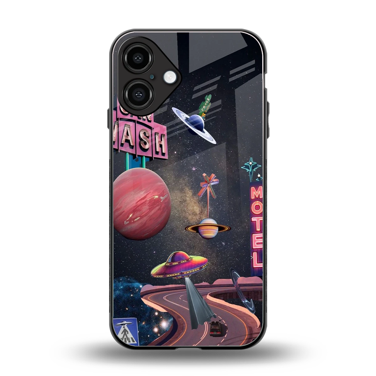 Cosmic Path back phone cover | glass case for iphone 16 plus