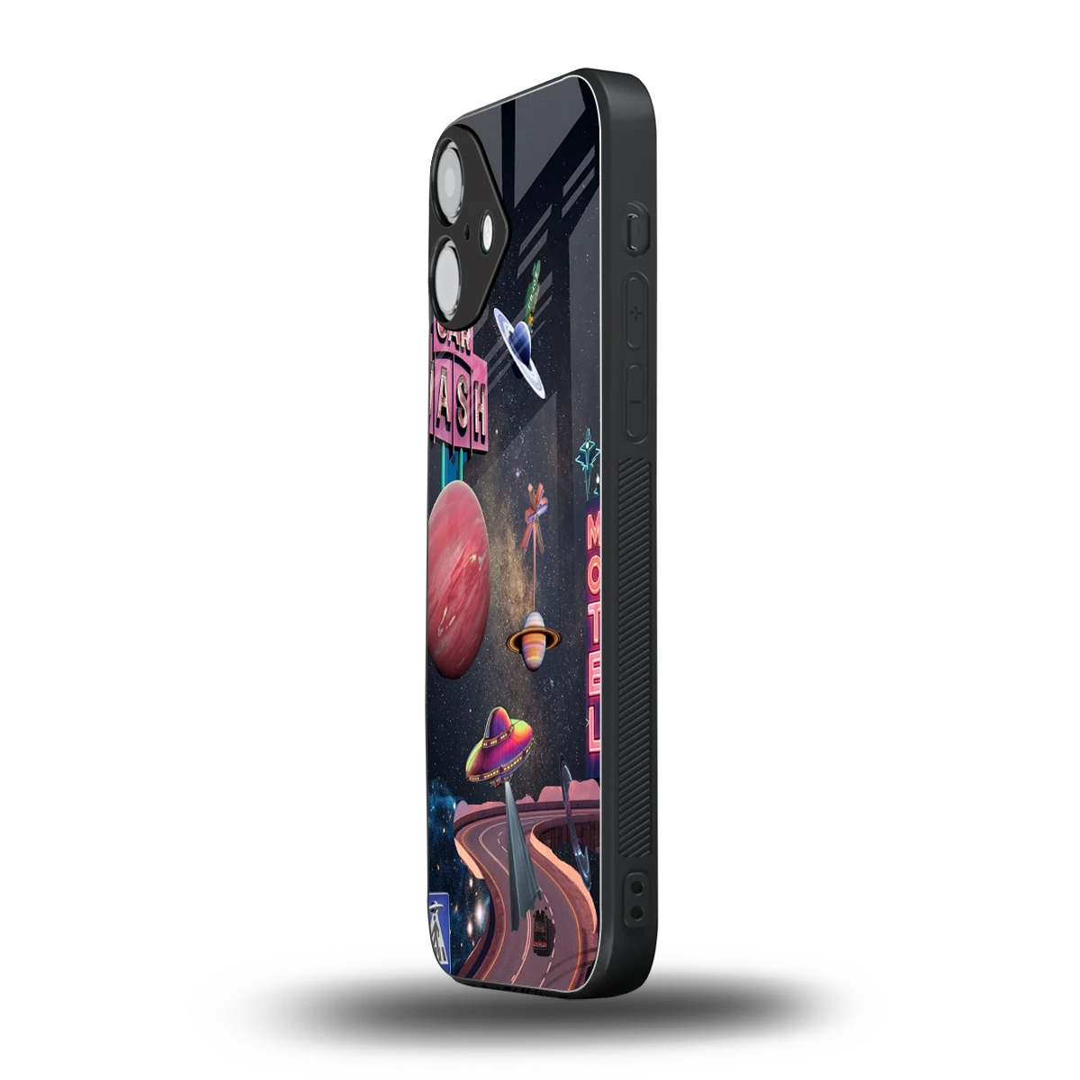 Cosmic Path iphone 16 plus mobile cover | shockproof glass phone case