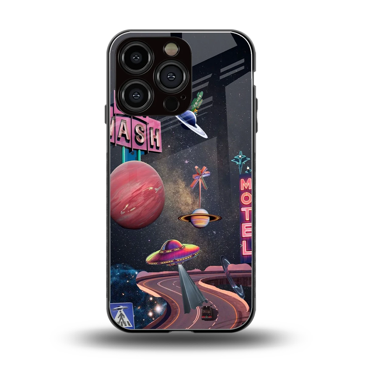Cosmic Path back phone cover | glass case for iphone 16 pro