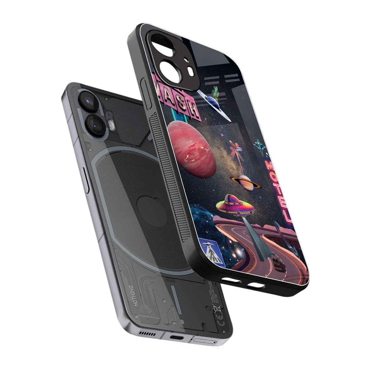 Cosmic Path sleek nothing phone 2 cover with tempered glass back and TPU edges