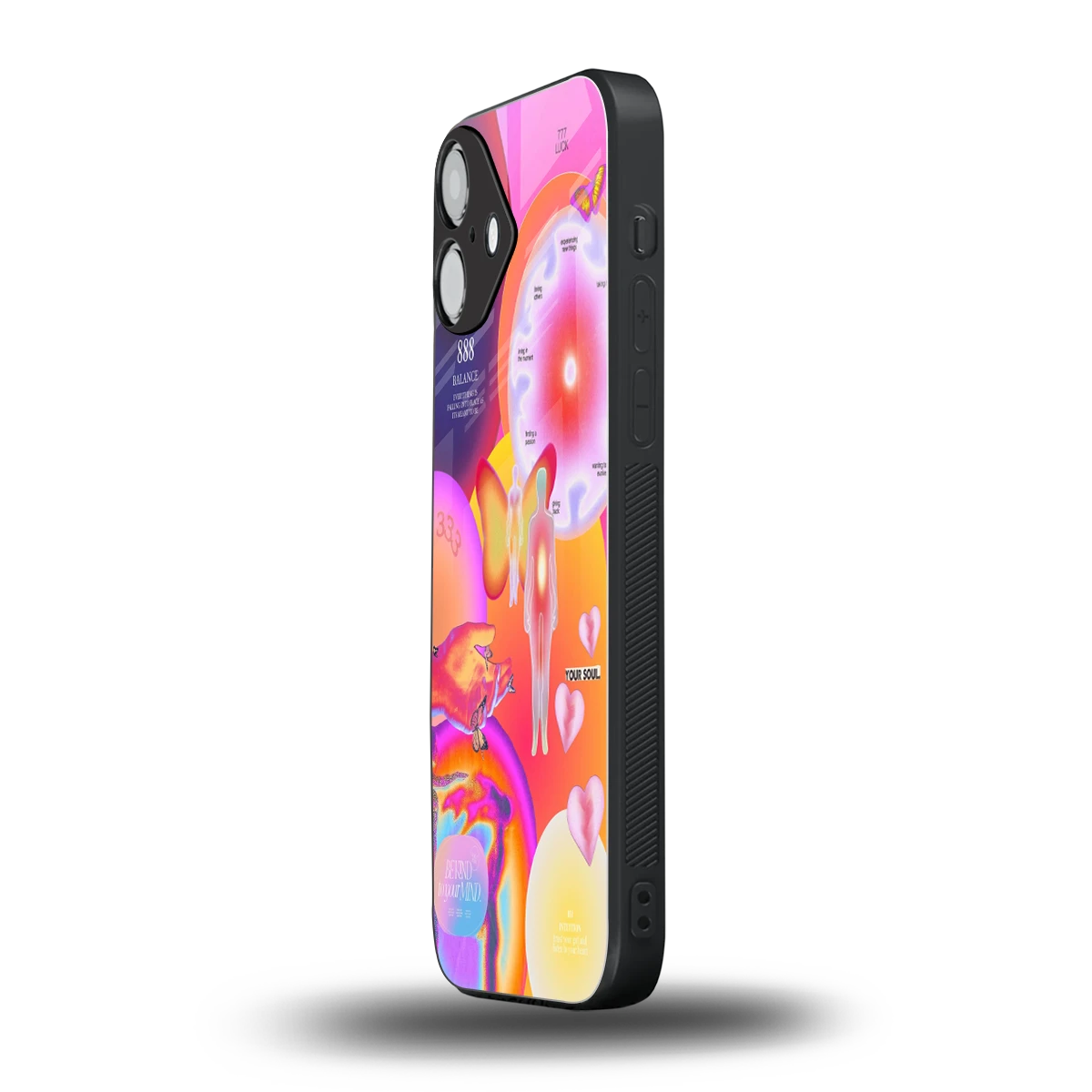 Cosmic Trinity iphone 16 plus mobile cover | shockproof glass phone case