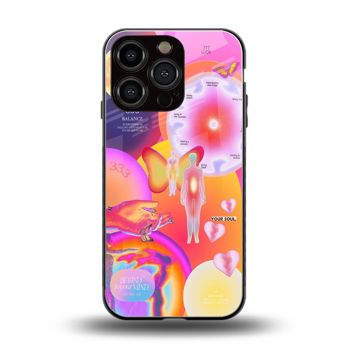 Cosmic Trinity back phone cover | glass case for iphone 16 pro