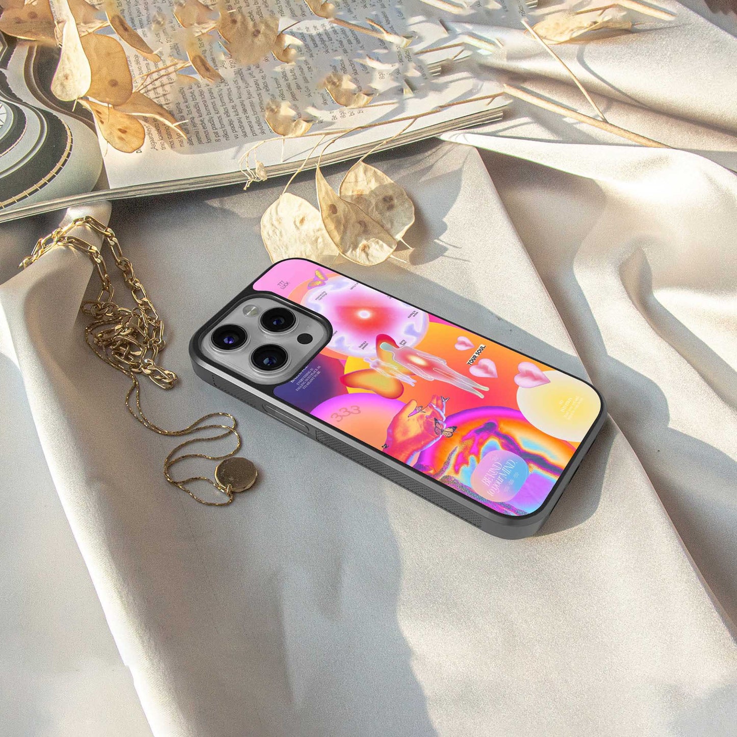 Cosmic Trinity Phone Case for Iphone 16 | Glass Case