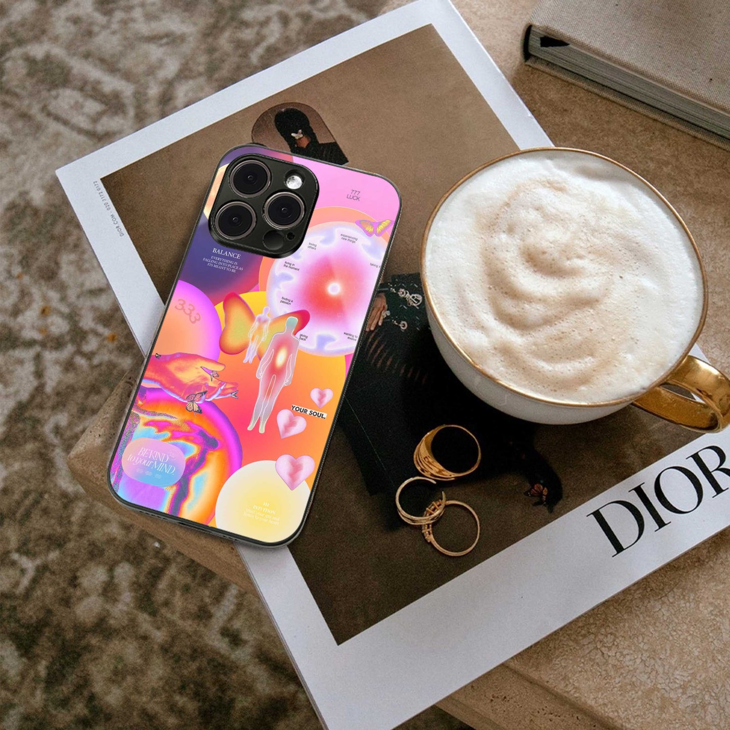 Cosmic Trinity Phone Case for Iphone 16 | Glass Case