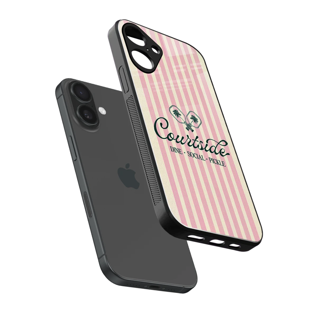 Courtside sleek iphone 16 plus cover with tempered glass back and TPU edges