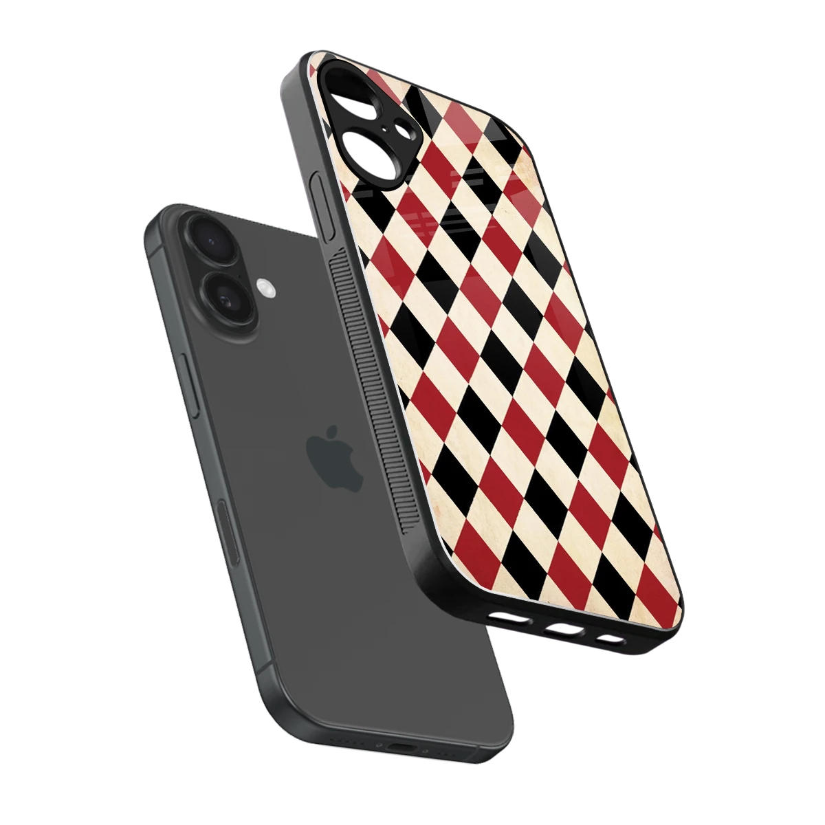 Crimson Edge sleek iphone 16 plus cover with tempered glass back and TPU edges