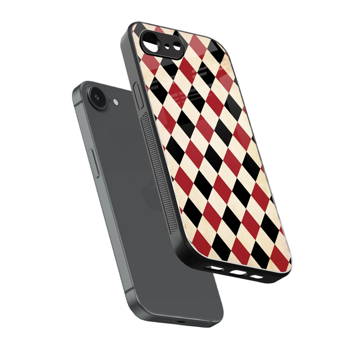 Crimson Edge sleek iphone 16e cover with tempered glass back and TPU edges
