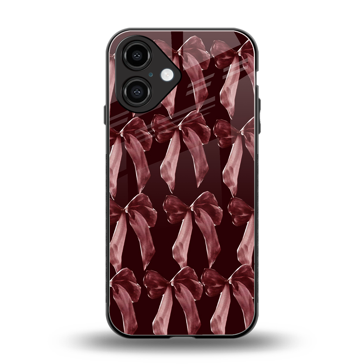 Crimson Ribbon Phone Case for Iphone 16 | Glass Case