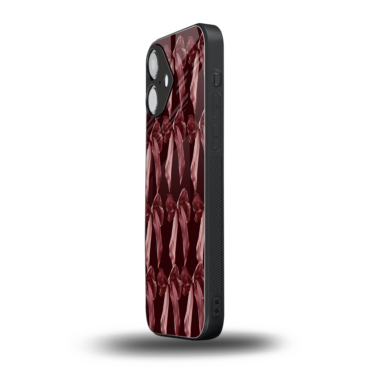 Crimson Ribbon Phone Case for Iphone 16 | Glass Case