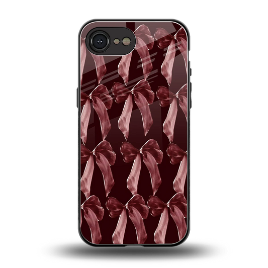 Crimson Ribbon back phone cover | glass case for iphone 16e