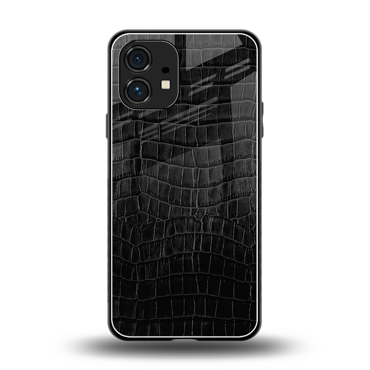 Croco Black back phone cover | glass case for nothing phone 1