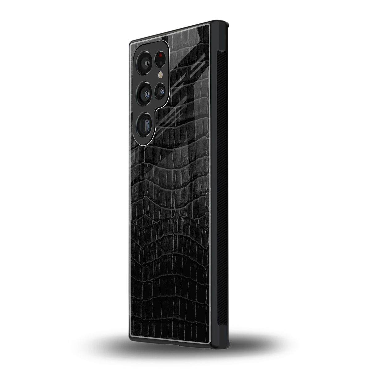Croco Black samsung galaxy s24 ultra mobile cover | shockproof glass phone case