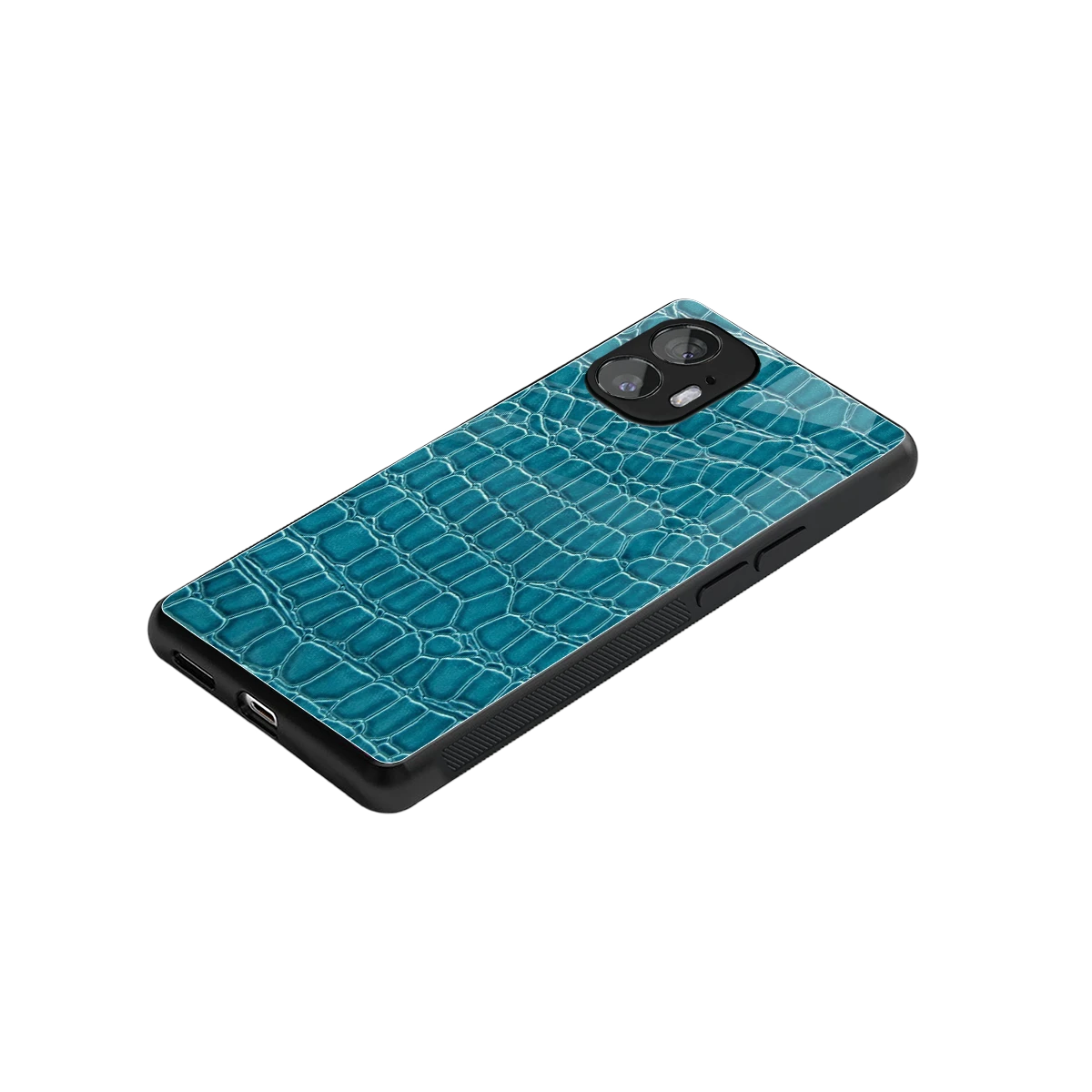 Croco Blue stylish phone case for nothing phone 2 | glossy glass and slim fit