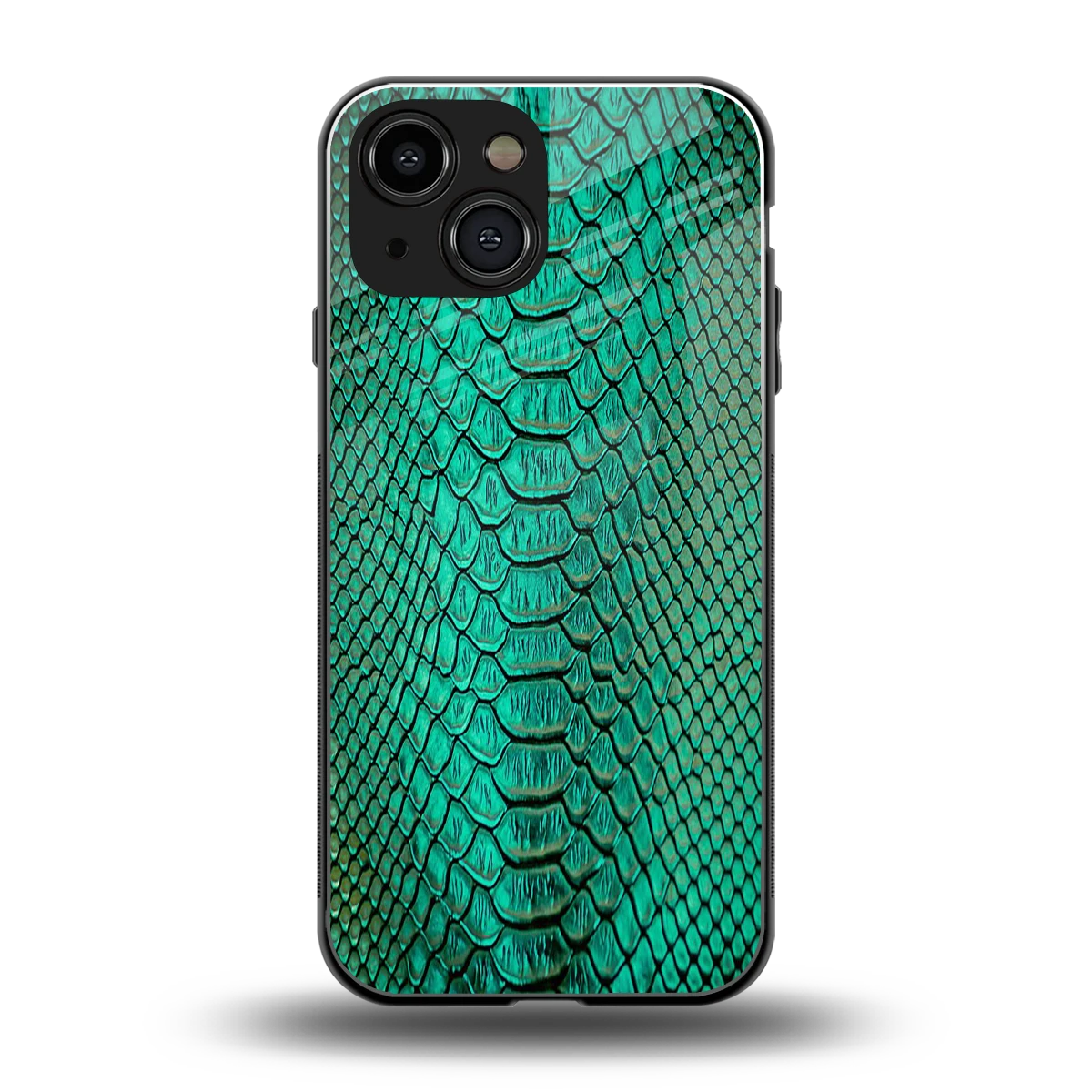 Croco Emerald back phone cover | glass case for iphone 13 mini