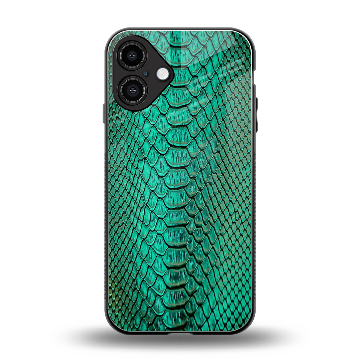 Croco Emerald back phone cover | glass case for iphone 16 plus