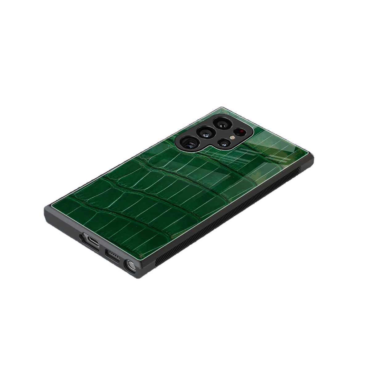 Croco Green stylish phone case for samsung galaxy s24 ultra | glossy glass and slim fit