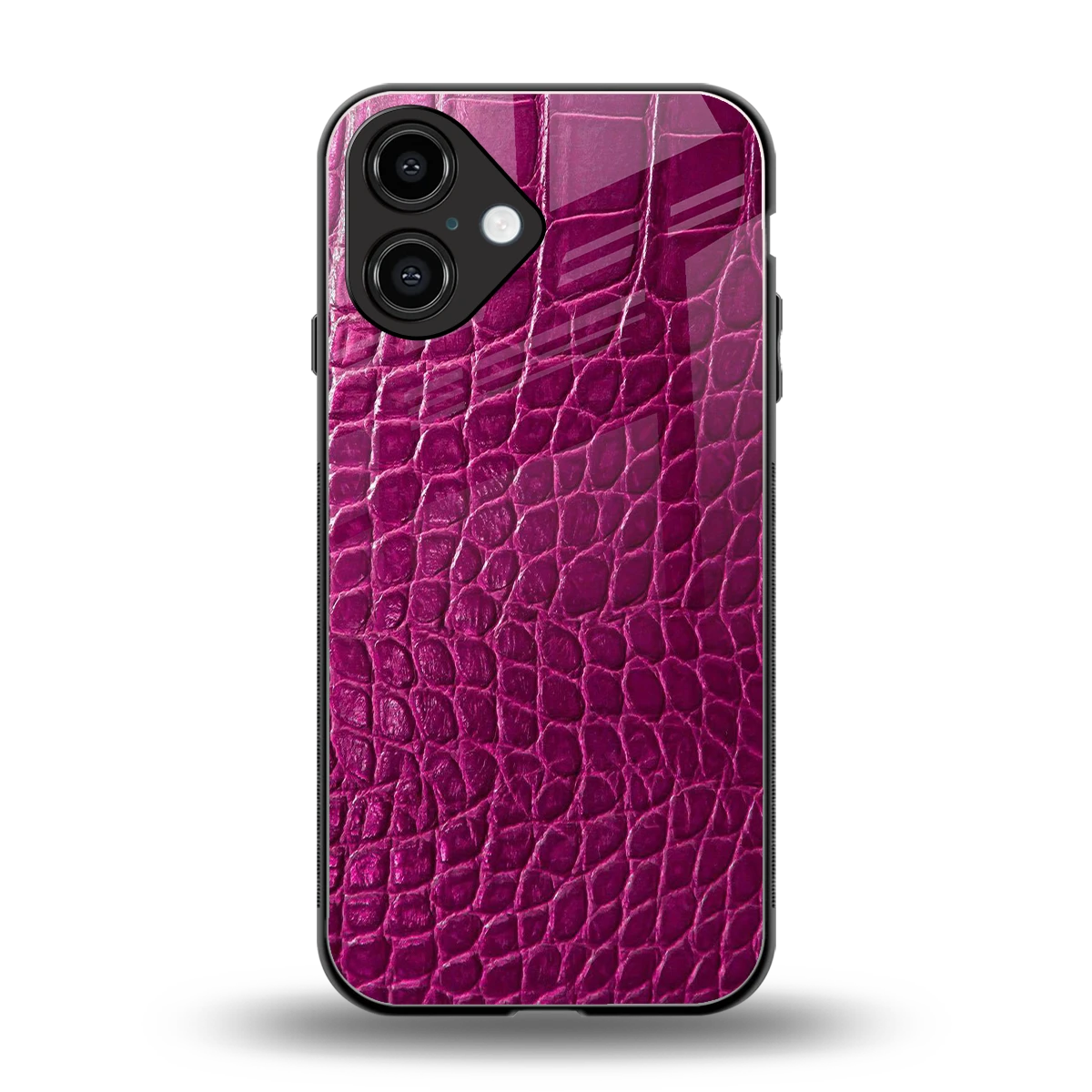 Croco Pink back phone cover | glass case for iphone 16