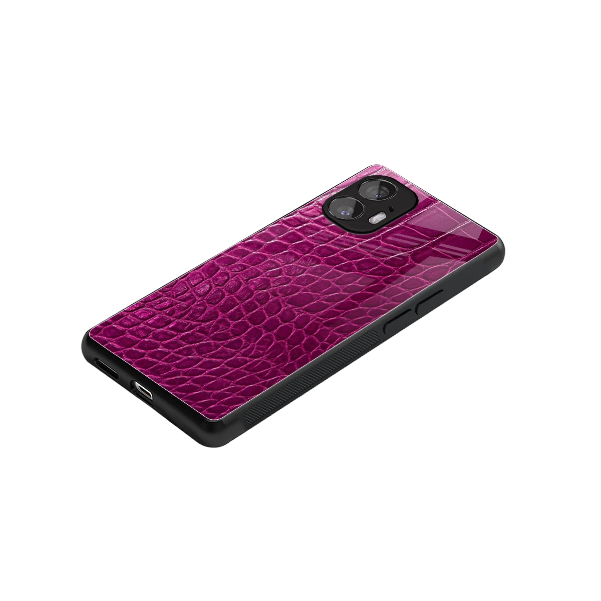Croco Pink stylish phone case for nothing phone 2 | glossy glass and slim fit