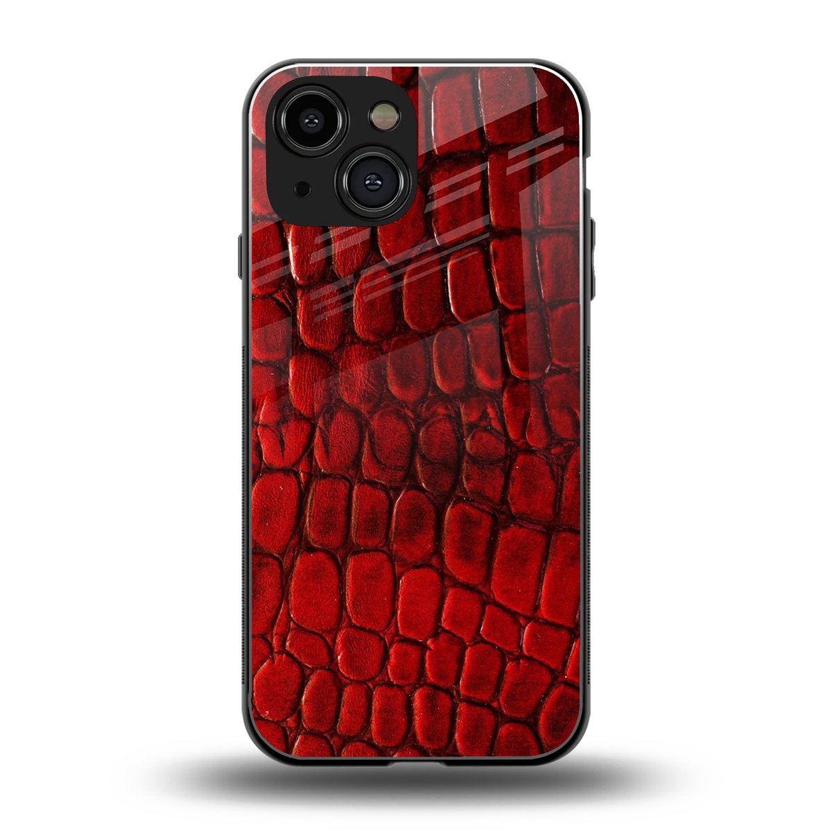 Croco Red back phone cover | glass case for iphone 13 mini