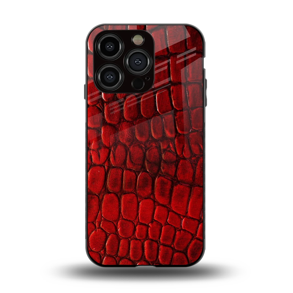 Croco Red back phone cover | glass case for iphone 13 pro