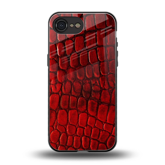 Croco Red back phone cover | glass case for iphone 16e