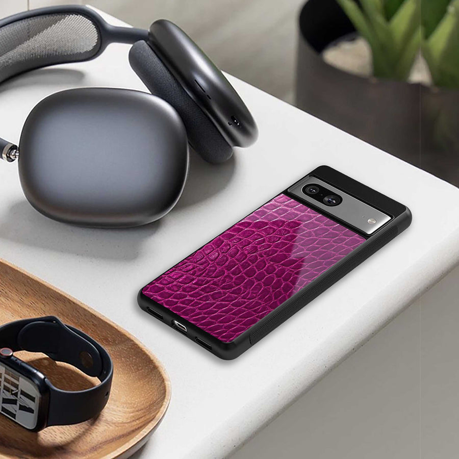 Croco Pink Phone Case for Samsung Galaxy S23 Plus | Glass Case